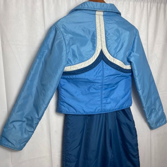 Vintage Ski Jacket & Bib 1970s Swing West Size Small Light Blue Retro Snow Gear. - Picture 6 of 10